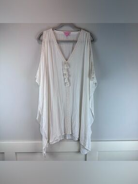 Lilly Pulitzer White Tassel Beach Vacation Swim Swimsuit Coverup Small Medium